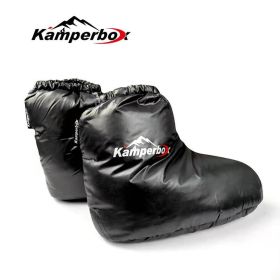Kamperbox Down Socks Camping Down Boots Sleeping Bags Camping Down Socks (Color: Black)