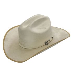 Velvet Touch Wool Felt Western Cowboy Hat (Color: Beige)
